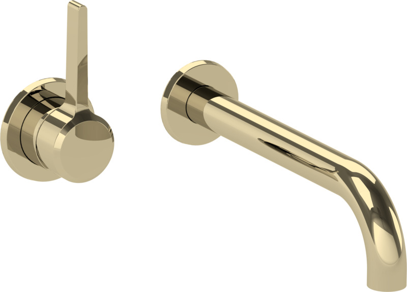 2 Hole wall mounted lavatory mixer, left handed, 7 7/8