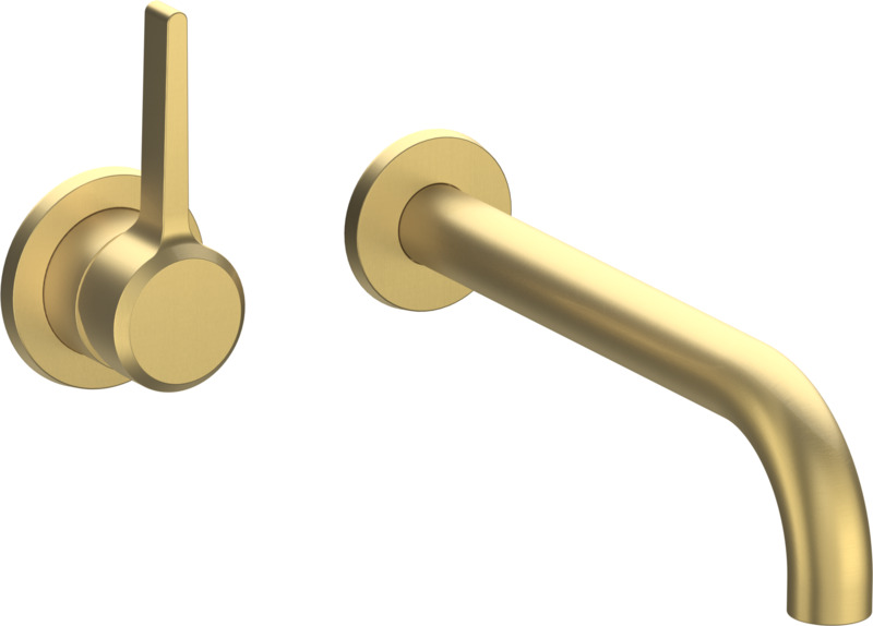 2 Hole wall mounted lavatory mixer, left handed, 7 7/8