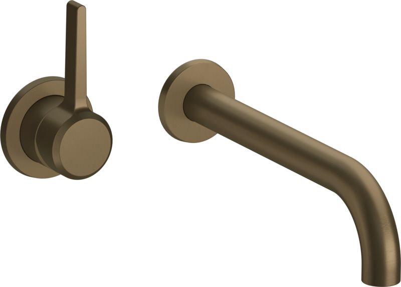 2 Hole wall mounted lavatory mixer, left handed, 7 7/8
