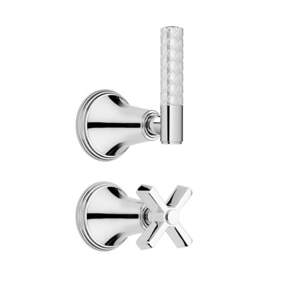 Metal Cross Clear Crystal Quilted Levers